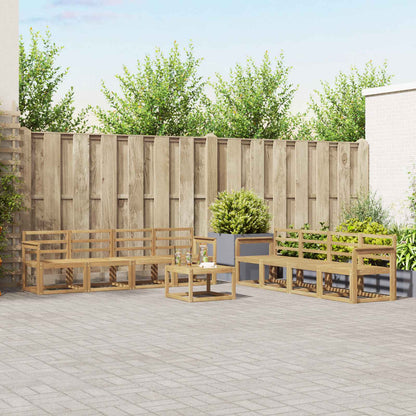 vidaXL Outdoor Sofa Set 9 pcs White 59 x 59 x 37 cm Solid Acacia Wood