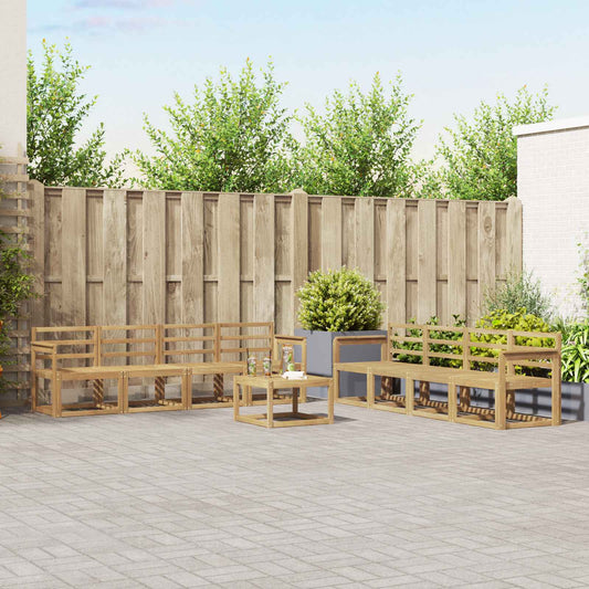 vidaXL Outdoor Sofa Set 9 pcs White 59 x 59 x 37 cm Solid Acacia Wood
