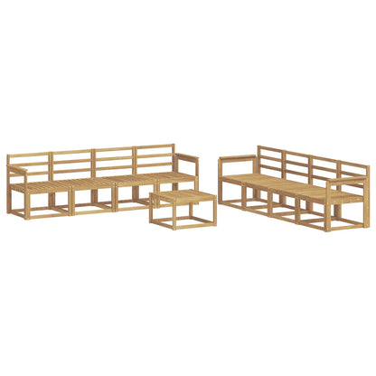 vidaXL Outdoor Sofa Set 9 pcs White 59 x 59 x 37 cm Solid Acacia Wood
