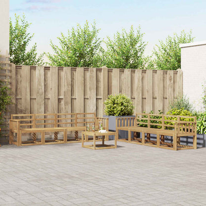 vidaXL Outdoor Sofa Set 9 pcs White 59 x 59 x 37 cm Solid Acacia Wood