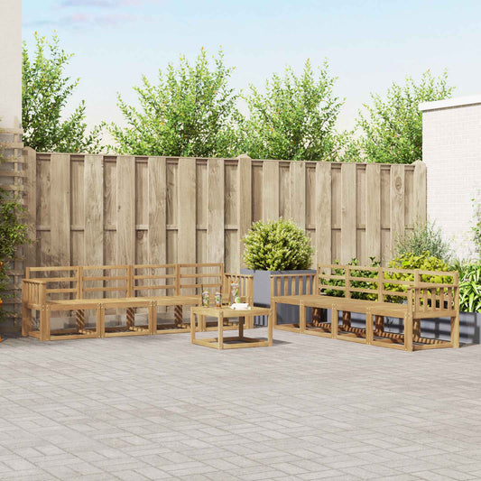vidaXL Outdoor Sofa Set 9 pcs White 59 x 59 x 37 cm Solid Acacia Wood