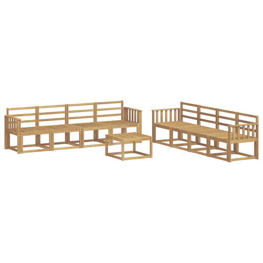 vidaXL Outdoor Sofa Set 9 pcs White 59 x 59 x 37 cm Solid Acacia Wood