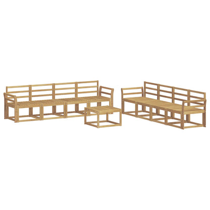 vidaXL Outdoor Sofa Set 9 pcs White 59 x 59 x 37 cm Solid Acacia Wood