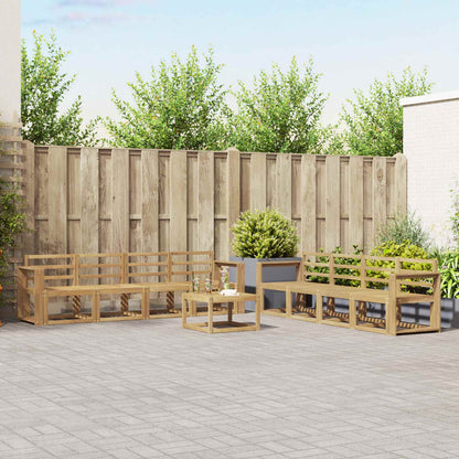 vidaXL Outdoor Sofa Set 9 pcs White 59 x 59 x 37 cm Solid Acacia Wood