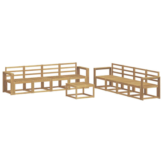 vidaXL Outdoor Sofa Set 9 pcs White 59 x 59 x 37 cm Solid Acacia Wood