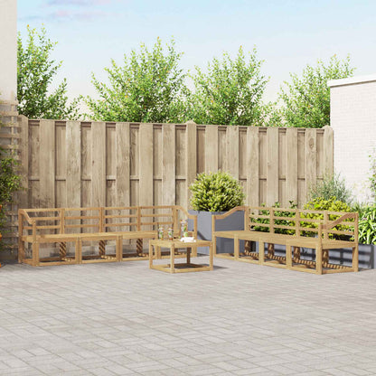 vidaXL Outdoor Sofa Set 9 pcs White 59 x 59 x 37 cm Solid Acacia Wood