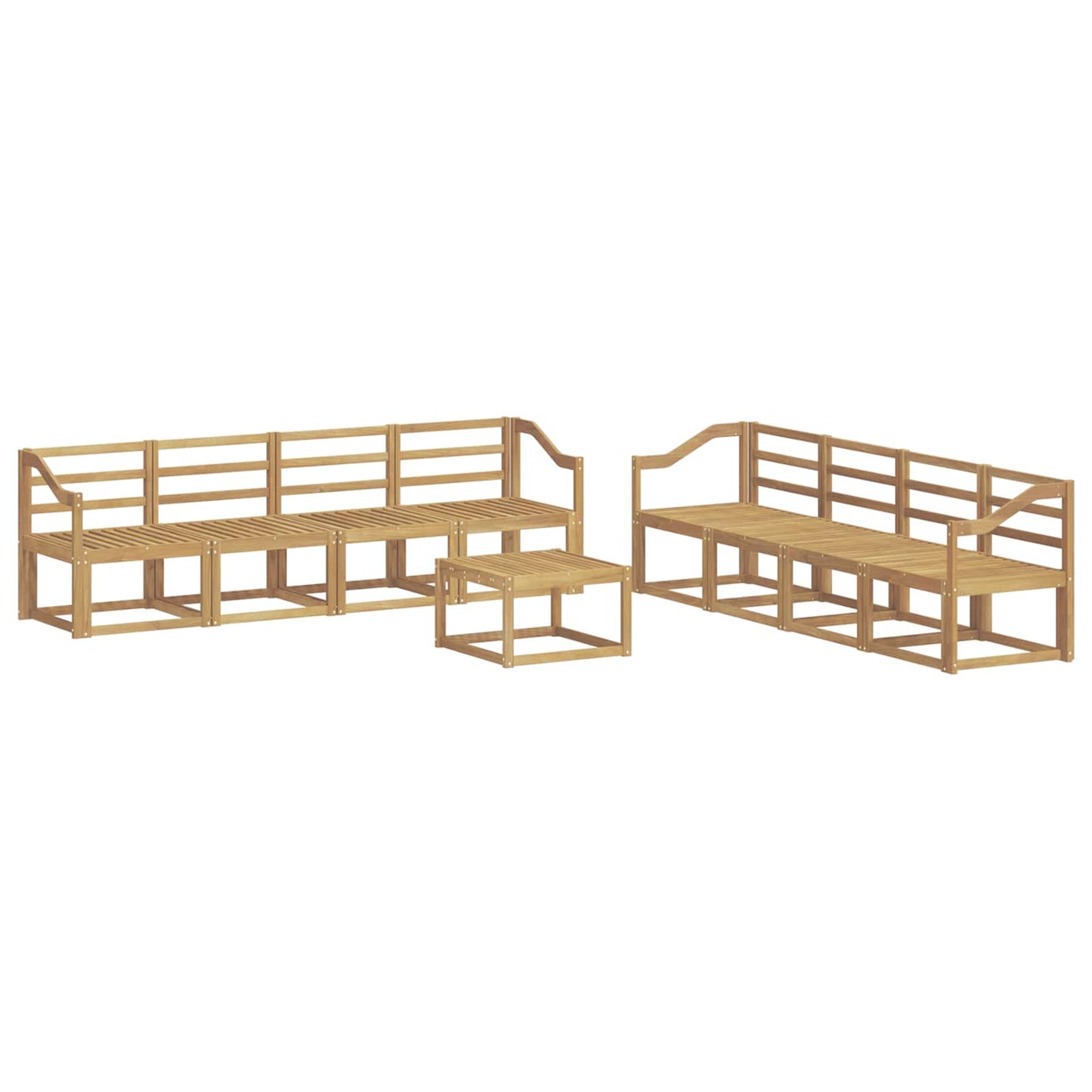 vidaXL Outdoor Sofa Set 9 pcs White 59 x 59 x 37 cm Solid Acacia Wood