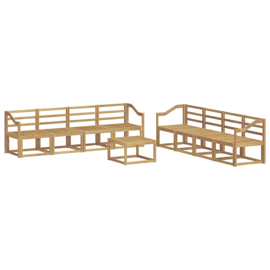 vidaXL Outdoor Sofa Set 9 pcs White 59 x 59 x 37 cm Solid Acacia Wood