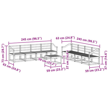 vidaXL Outdoor Sofa Set 9 pcs White 59 x 59 x 37 cm Solid Acacia Wood