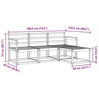 vidaXL Outdoor Sofa Set 4 pcs White 189.5 x 122.5 x 73 cm