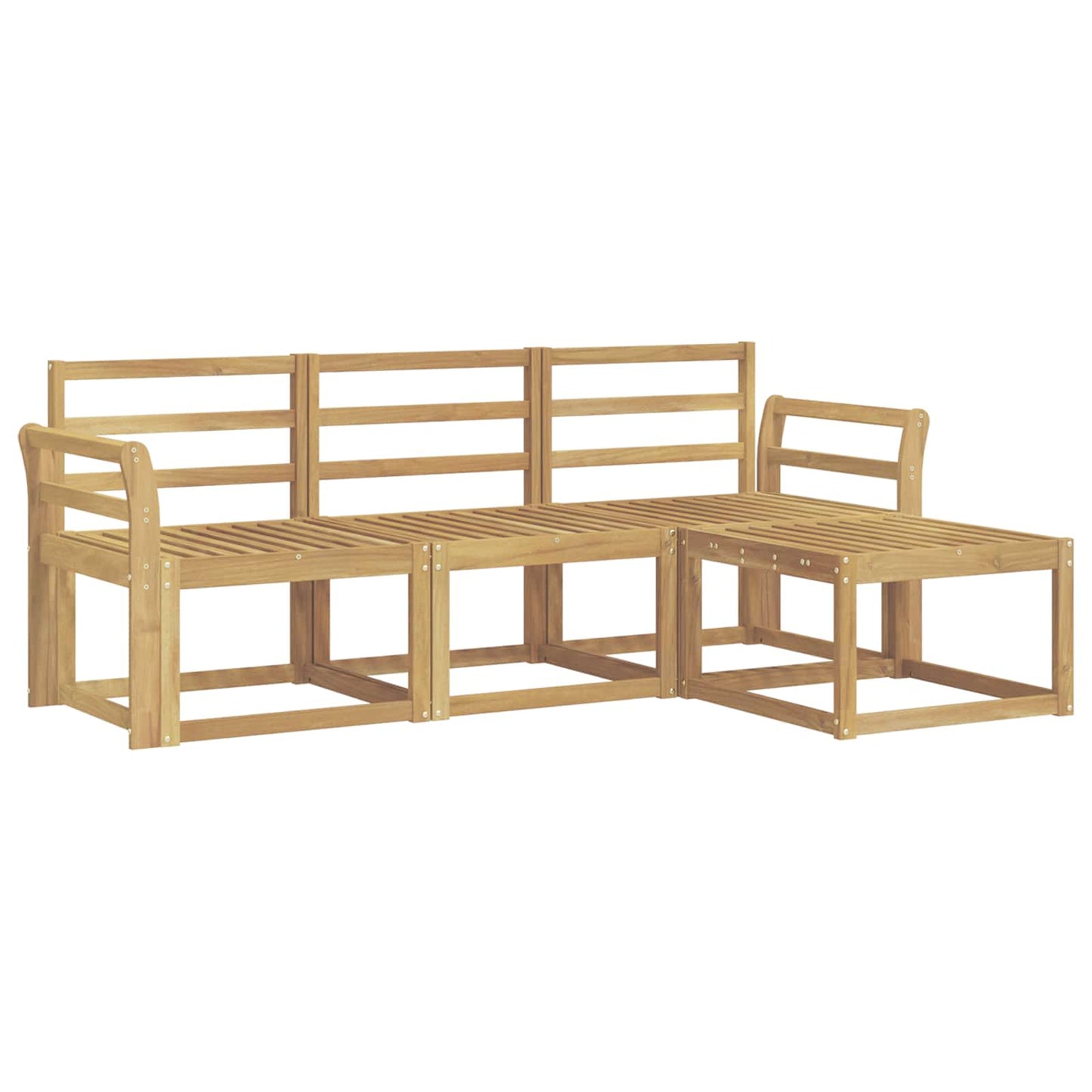 vidaXL Outdoor Sofa Set 4 pcs White 194 x 122.5 x 73 cm
