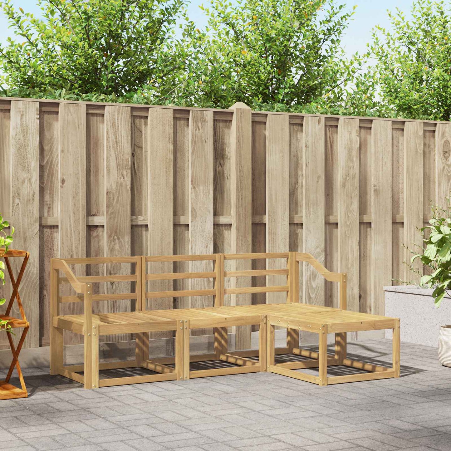 vidaXL Outdoor Sofa Set 4 pcs White 185.5 x 122.5 x 73 cm