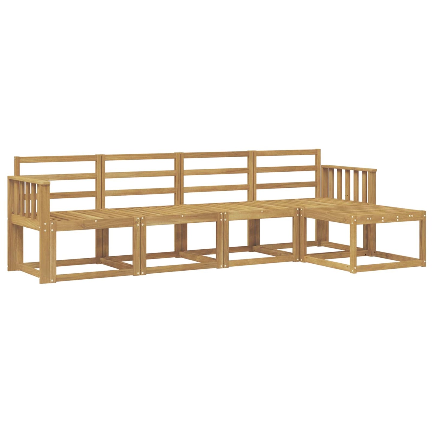 vidaXL Outdoor Sofa Set 5 pcs White 249 x 122.5 x 73 cm
