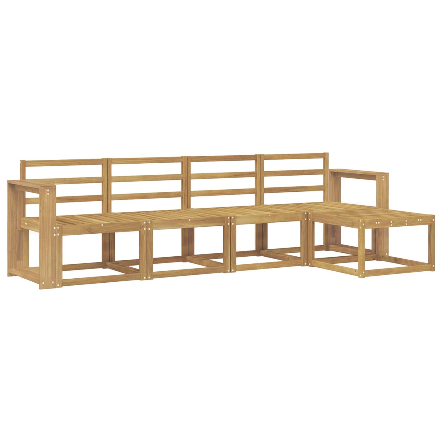 vidaXL Outdoor Sofa Set 5 pcs White 257 x 122.5 x 73 cm