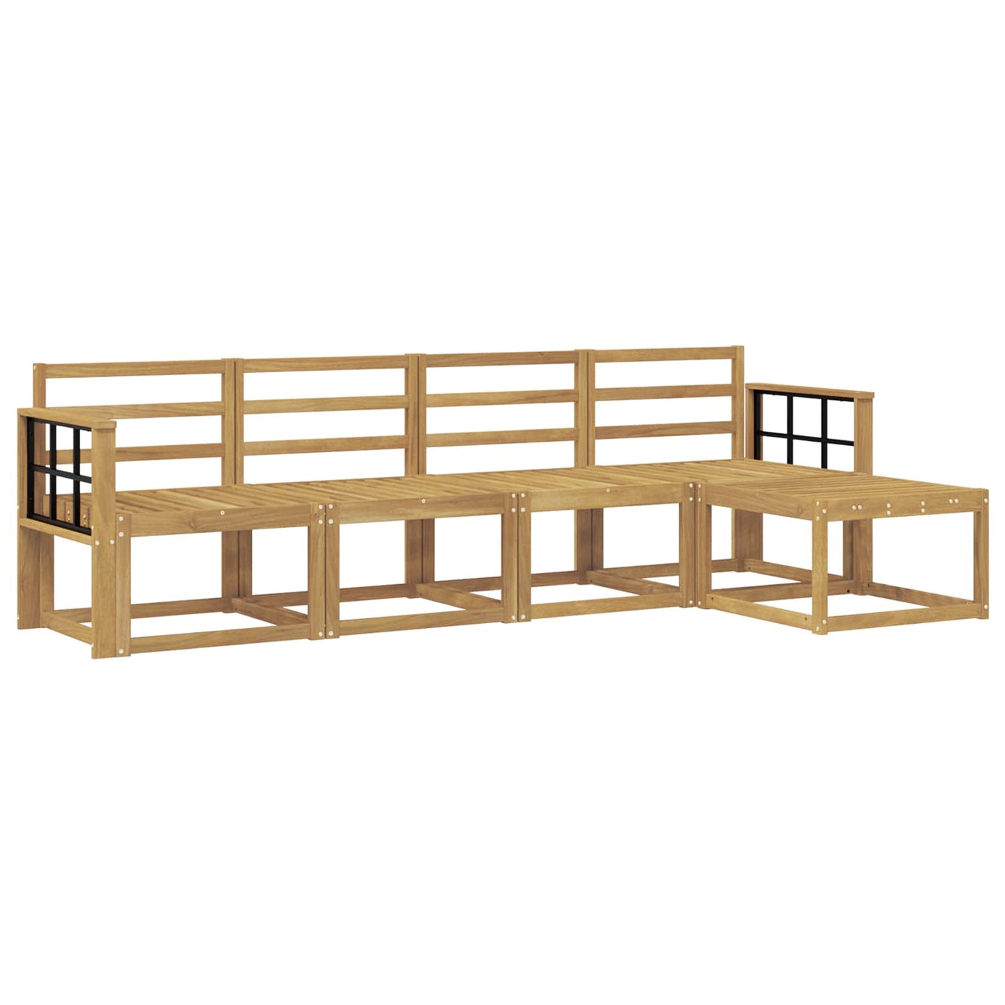 vidaXL Outdoor Sofa Set 5 pcs White 249 x 122.5 x 73 cm