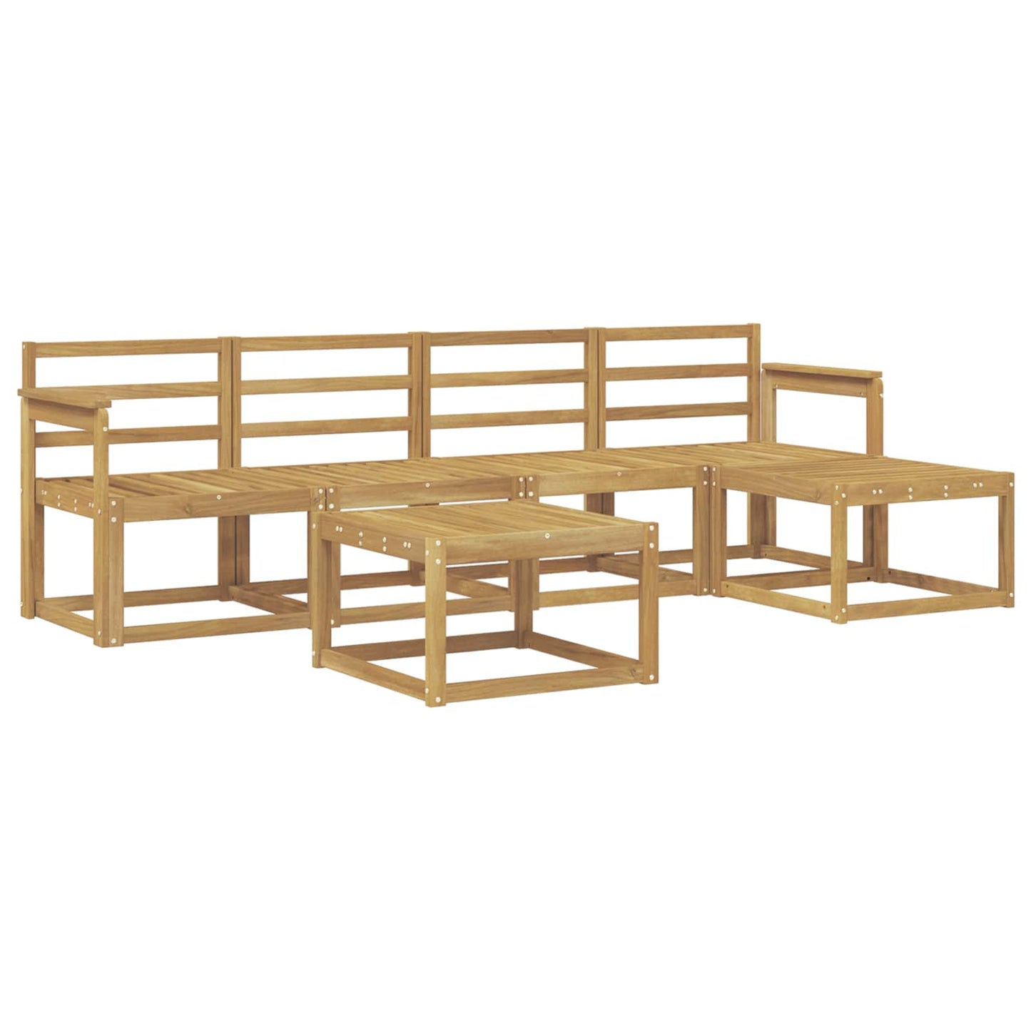 vidaXL Outdoor Sofa Set 6 pcs White 59 x 59 x 37 cm Solid Acacia Wood