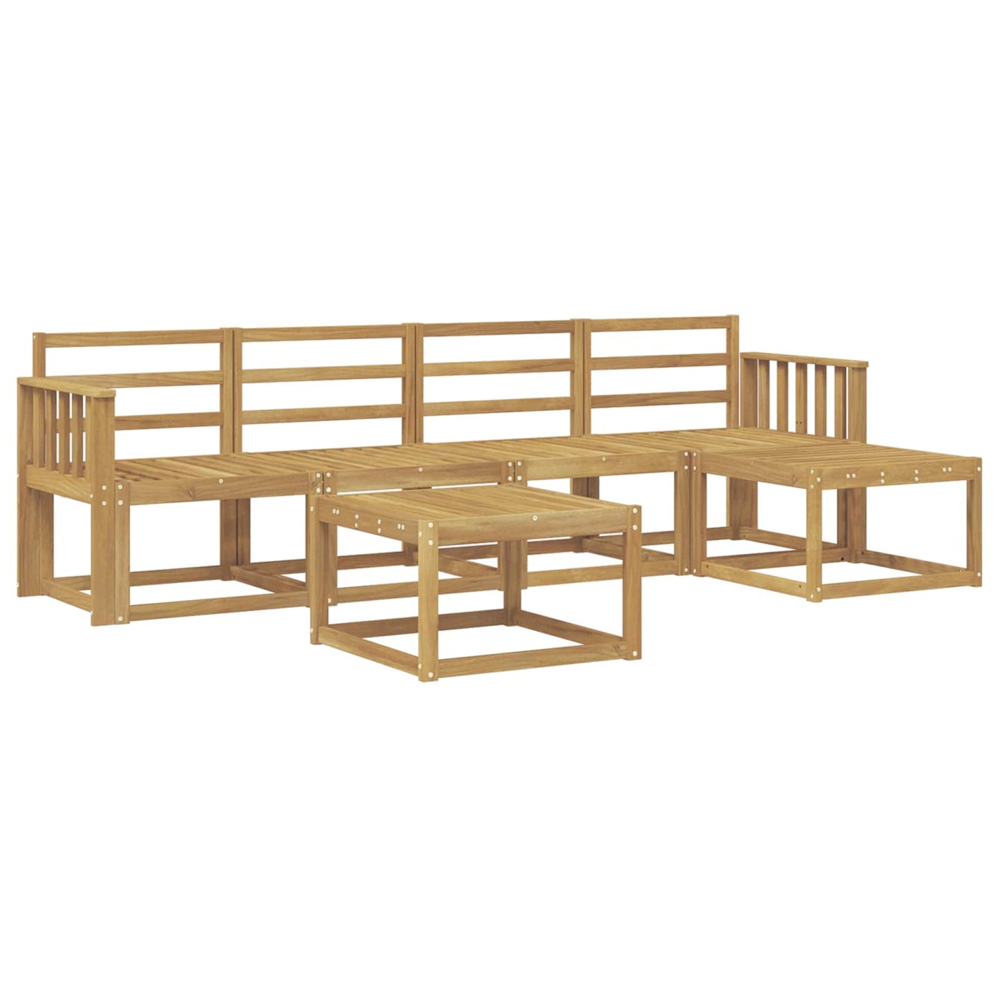 vidaXL Outdoor Sofa Set 6 pcs White 59 x 59 x 37 cm Solid Acacia Wood
