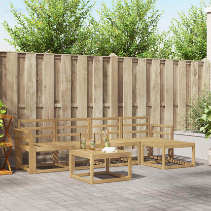 vidaXL Outdoor Sofa Set 6 pcs White 59 x 59 x 37 cm Solid Acacia Wood