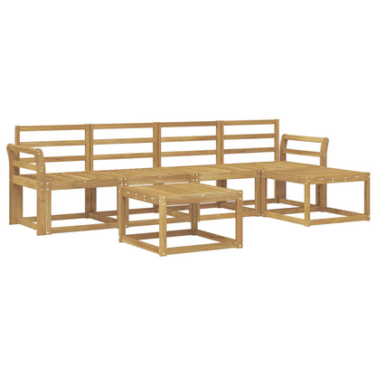 vidaXL Outdoor Sofa Set 6 pcs White 59 x 59 x 37 cm Solid Acacia Wood