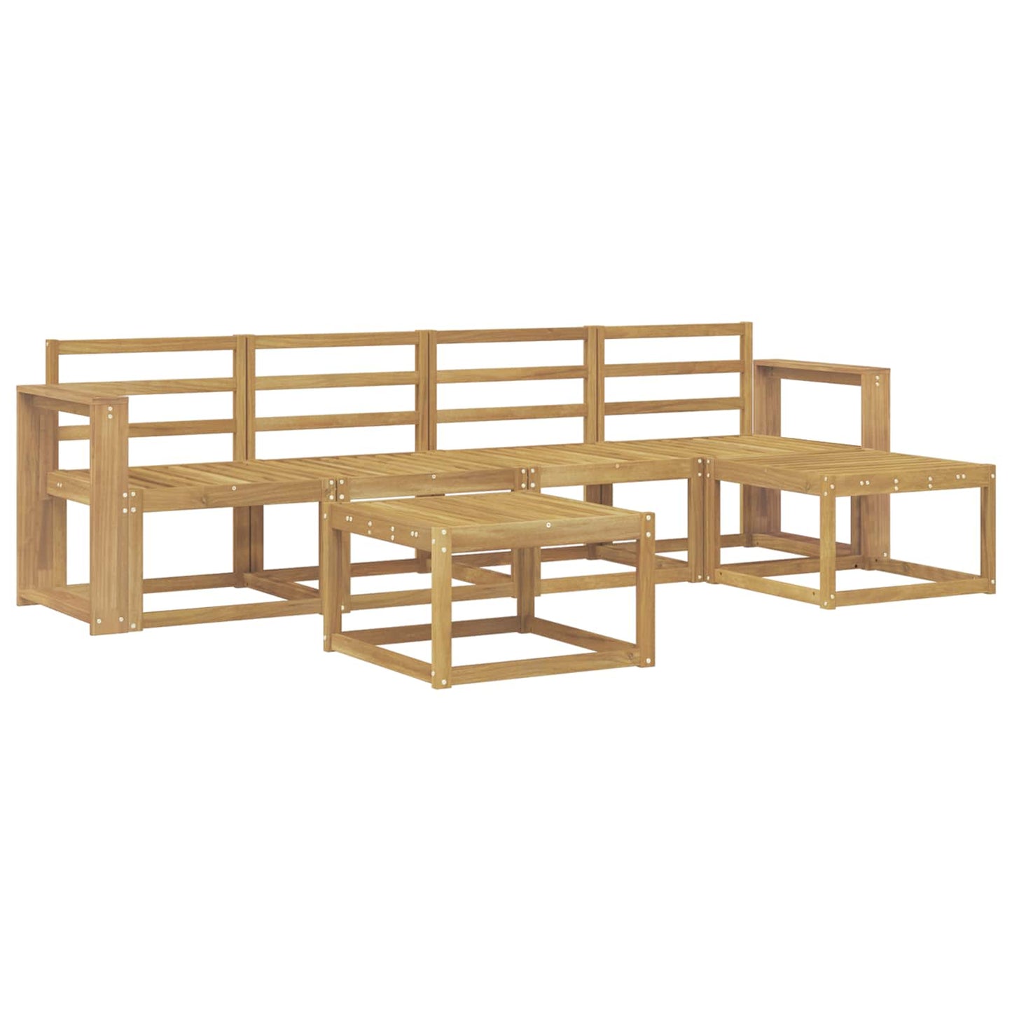 vidaXL Outdoor Sofa Set 6 pcs White 59 x 59 x 37 cm Solid Acacia Wood