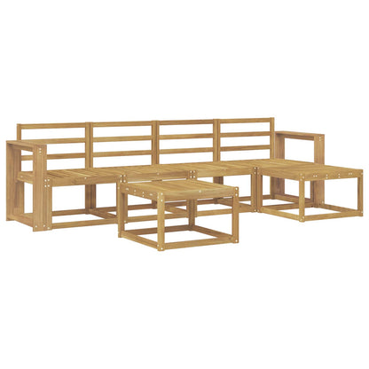 vidaXL Outdoor Sofa Set 6 pcs White 59 x 59 x 37 cm Solid Acacia Wood