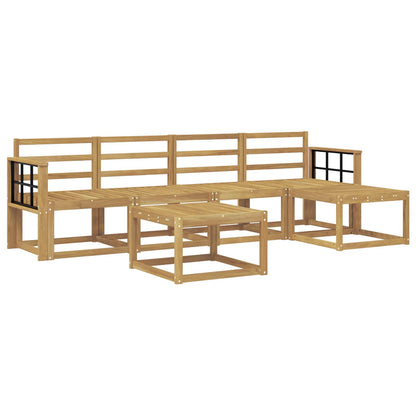 vidaXL Outdoor Sofa Set 6 pcs White 59 x 59 x 37 cm Solid Acacia Wood