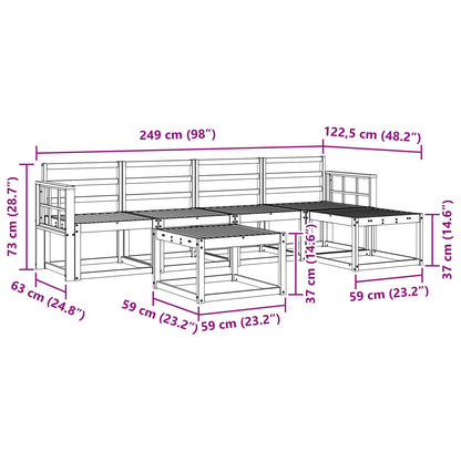 vidaXL Outdoor Sofa Set 6 pcs White 59 x 59 x 37 cm Solid Acacia Wood