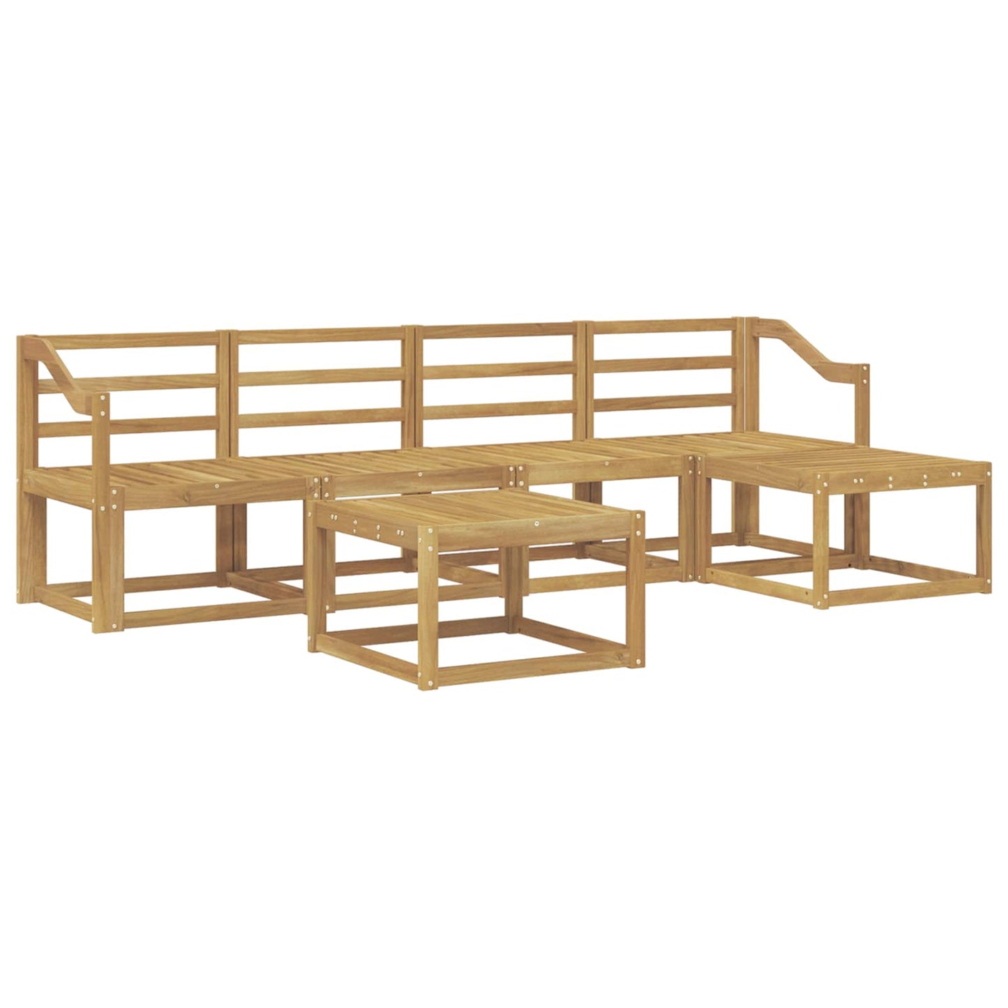 vidaXL Outdoor Sofa Set 6 pcs White 59 x 59 x 37 cm Solid Acacia Wood