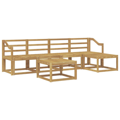 vidaXL Outdoor Sofa Set 6 pcs White 59 x 59 x 37 cm Solid Acacia Wood