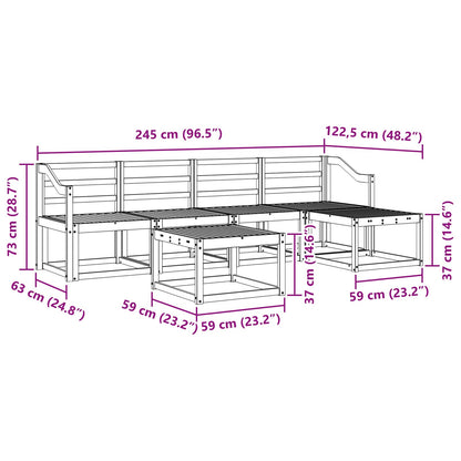vidaXL Outdoor Sofa Set 6 pcs White 59 x 59 x 37 cm Solid Acacia Wood