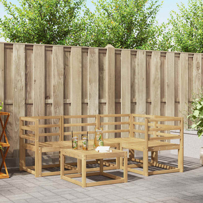 vidaXL Outdoor Sofa Set 5 pcs White 59 x 59 x 37 cm Solid Acacia Wood