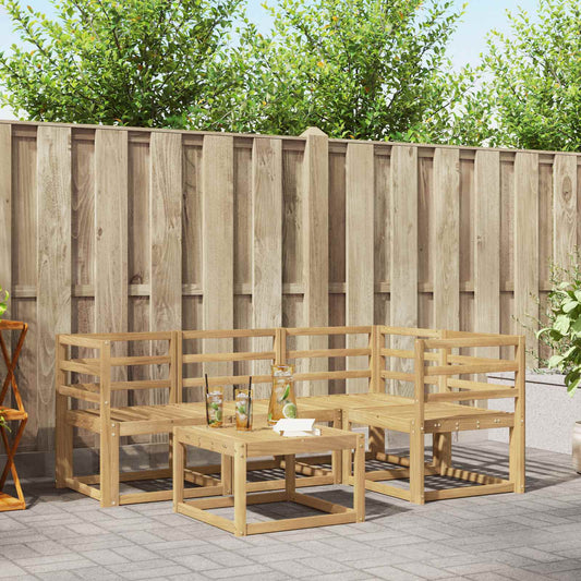 vidaXL Outdoor Sofa Set 5 pcs White 59 x 59 x 37 cm Solid Acacia Wood