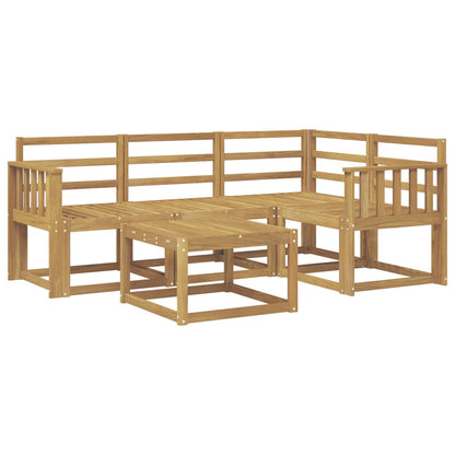 vidaXL Outdoor Sofa Set 5 pcs White 59 x 59 x 37 cm Solid Acacia Wood