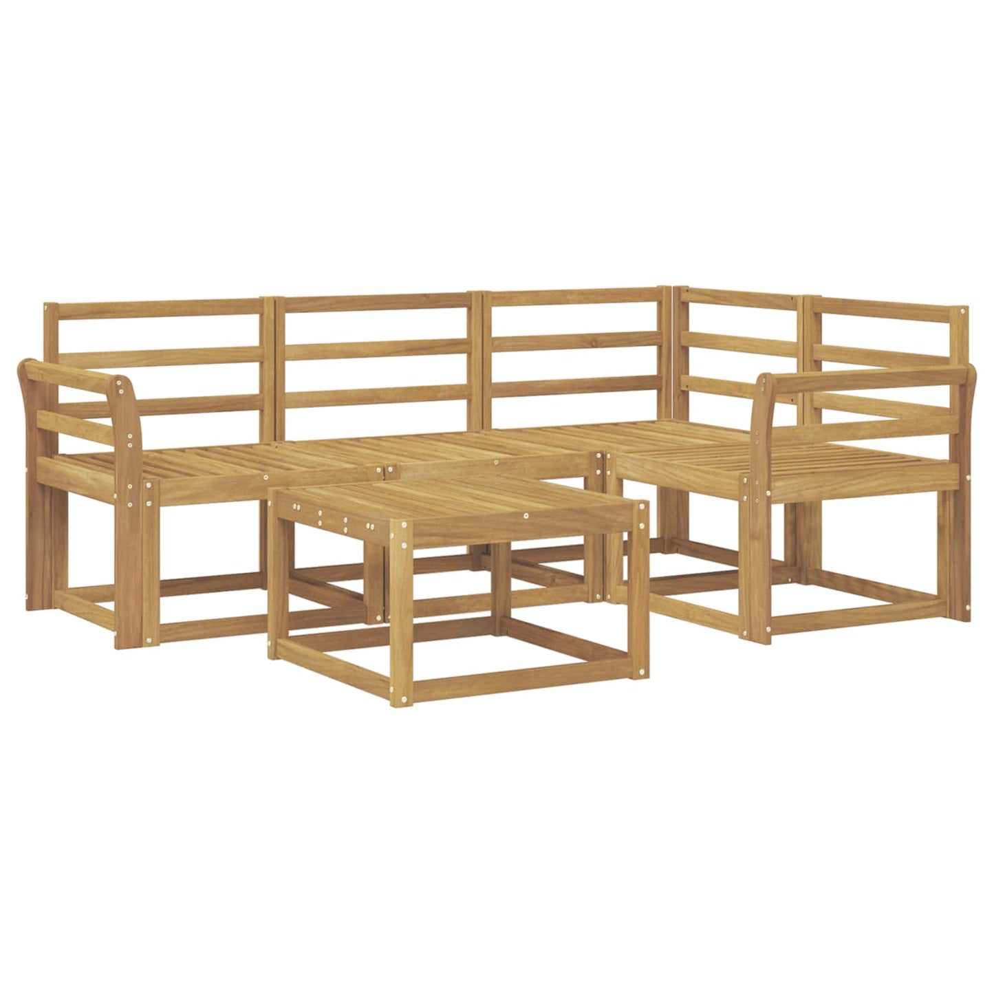 vidaXL Outdoor Sofa Set 5 pcs White 59 x 59 x 37 cm Solid Acacia Wood