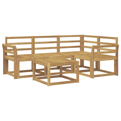 vidaXL Outdoor Sofa Set 5 pcs White 59 x 59 x 37 cm Solid Acacia Wood