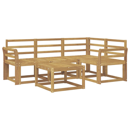 vidaXL Outdoor Sofa Set 5 pcs White 59 x 59 x 37 cm Solid Acacia Wood
