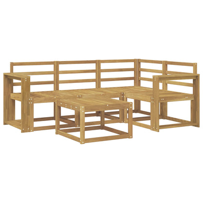 vidaXL Outdoor Sofa Set 5 pcs White 59 x 59 x 37 cm Solid Acacia Wood
