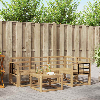 vidaXL Outdoor Sofa Set 5 pcs White 59 x 59 x 37 cm Solid Acacia Wood