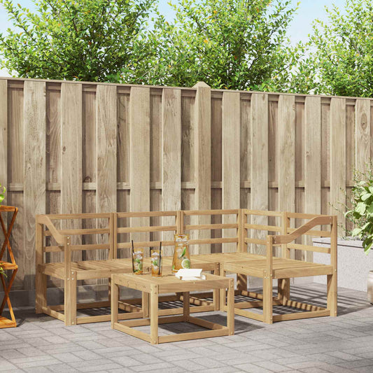 vidaXL Outdoor Sofa Set 5 pcs White 59 x 59 x 37 cm Solid Acacia Wood
