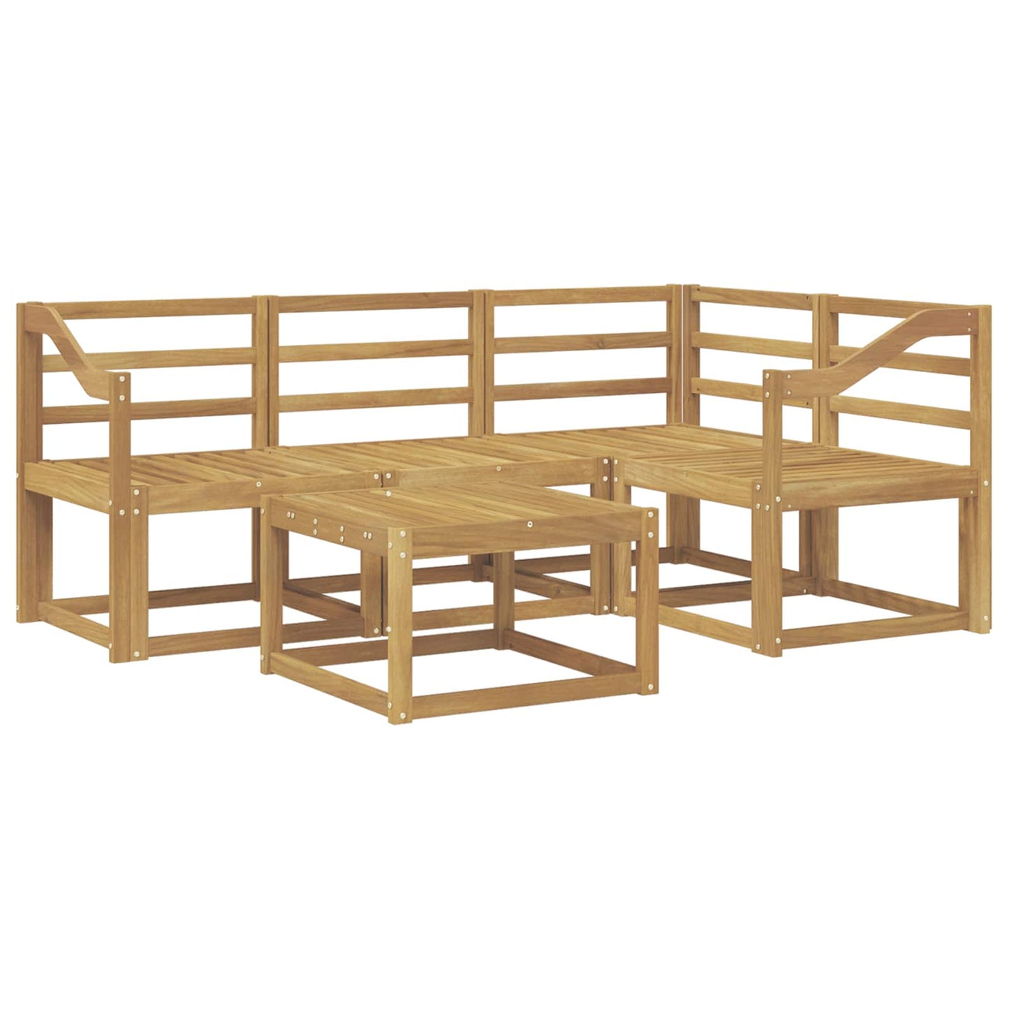 vidaXL Outdoor Sofa Set 5 pcs White 59 x 59 x 37 cm Solid Acacia Wood