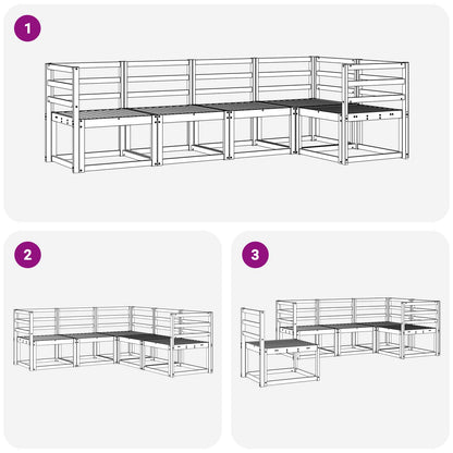 vidaXL Outdoor Sofa Set 5 pcs White Solid Acacia Wood