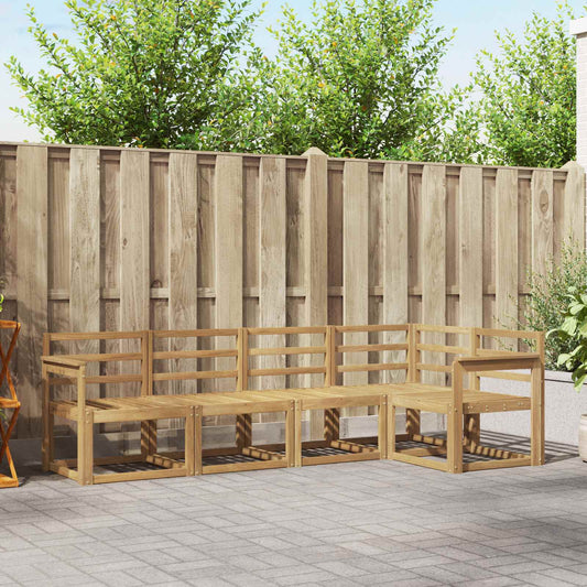 vidaXL Outdoor Sofa Set 5 pcs White Solid Acacia Wood