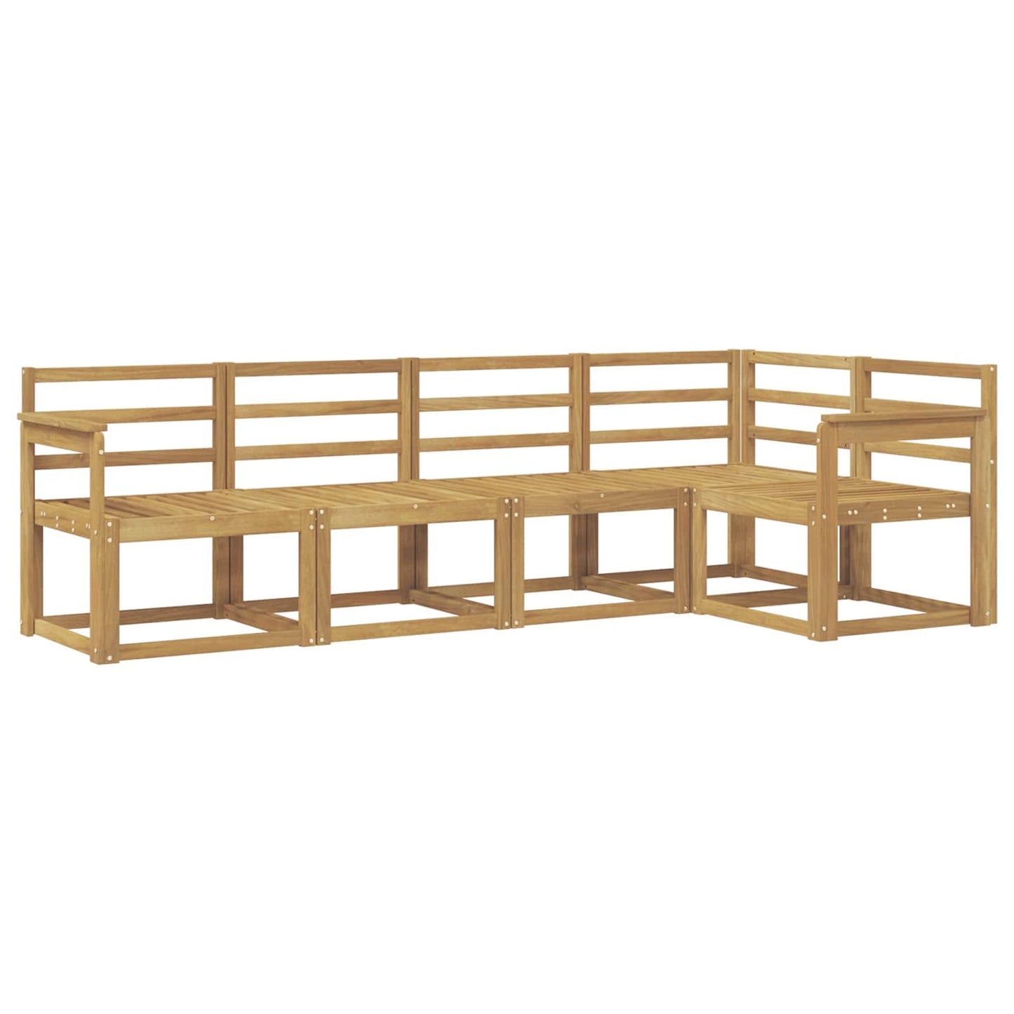 vidaXL Outdoor Sofa Set 5 pcs White Solid Acacia Wood