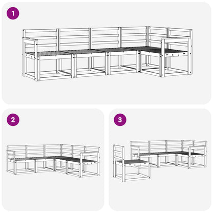 vidaXL Outdoor Sofa Set 5 pcs White Solid Acacia Wood