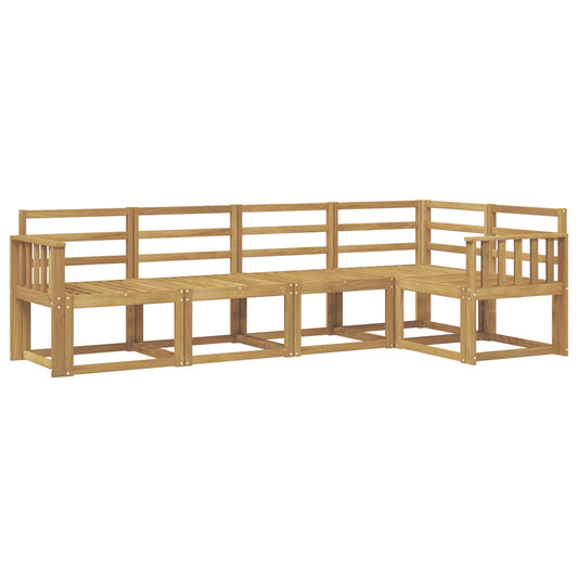 vidaXL Outdoor Sofa Set 5 pcs White Solid Acacia Wood