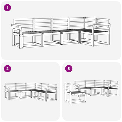 vidaXL Outdoor Sofa Set 5 pcs White Solid Acacia Wood