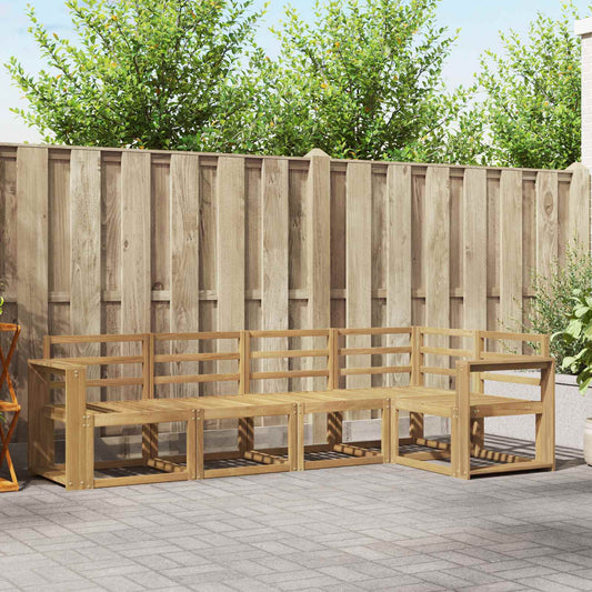 vidaXL Outdoor Sofa Set 5 pcs White Solid Acacia Wood
