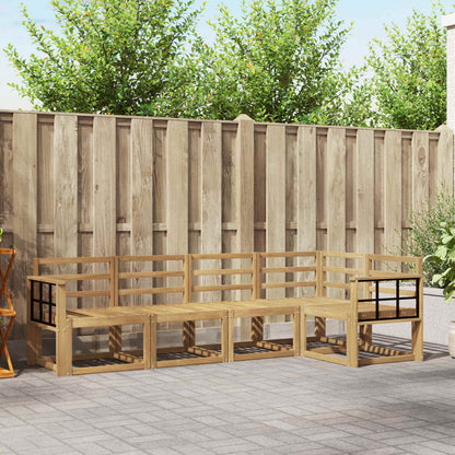 vidaXL Outdoor Sofa Set 5 pcs White Solid Acacia Wood