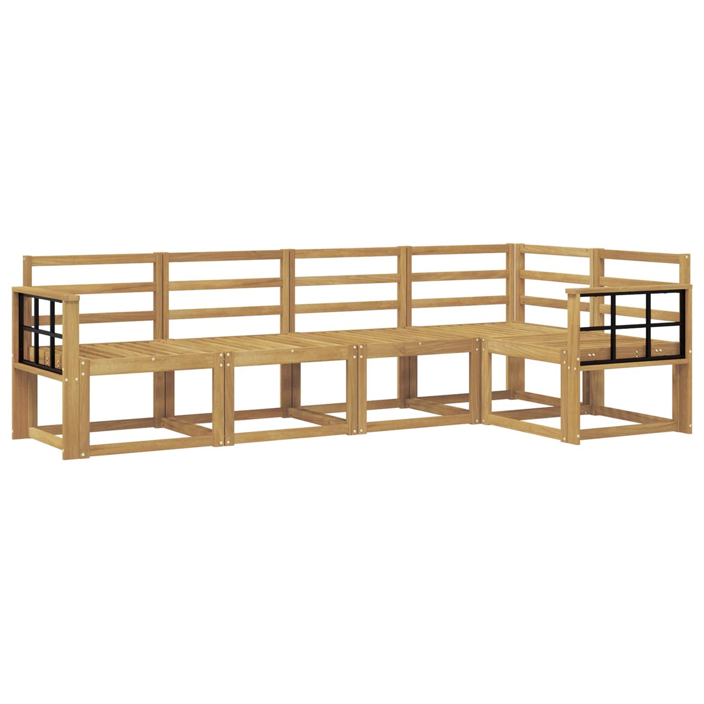vidaXL Outdoor Sofa Set 5 pcs White Solid Acacia Wood