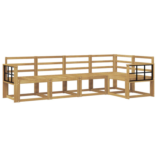 vidaXL Outdoor Sofa Set 5 pcs White Solid Acacia Wood